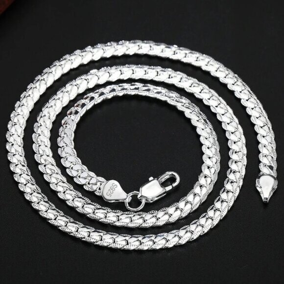 Jewelry - Elegant 925 Silver-Plated Adjustable Chain Necklace - Unisex
